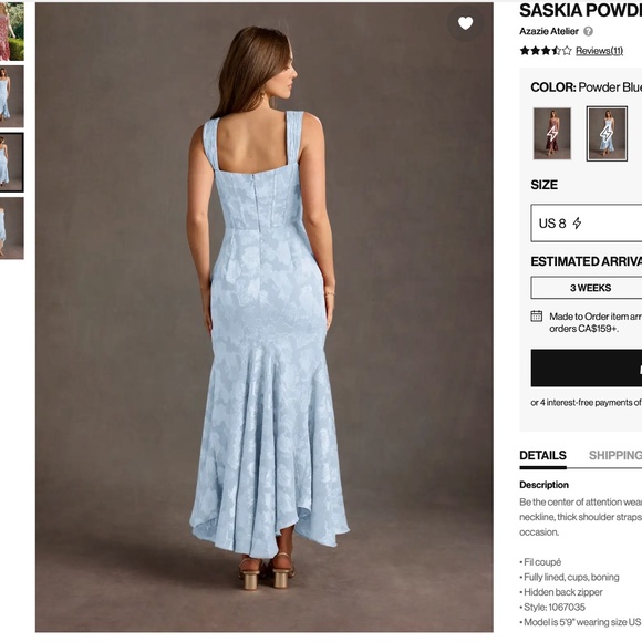 Blue Floral Dress - Picture 2 of 4